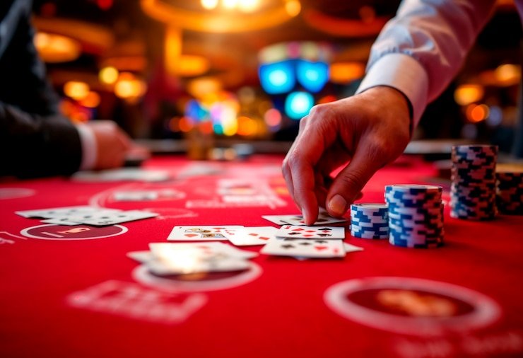 Antarmuka Infinite Blackjack di wayangspin dengan dealer profesional di layar